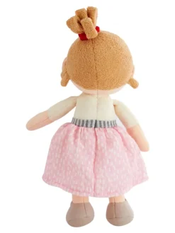 Stoffpuppe Kuschelpuppe in rosa-weiss