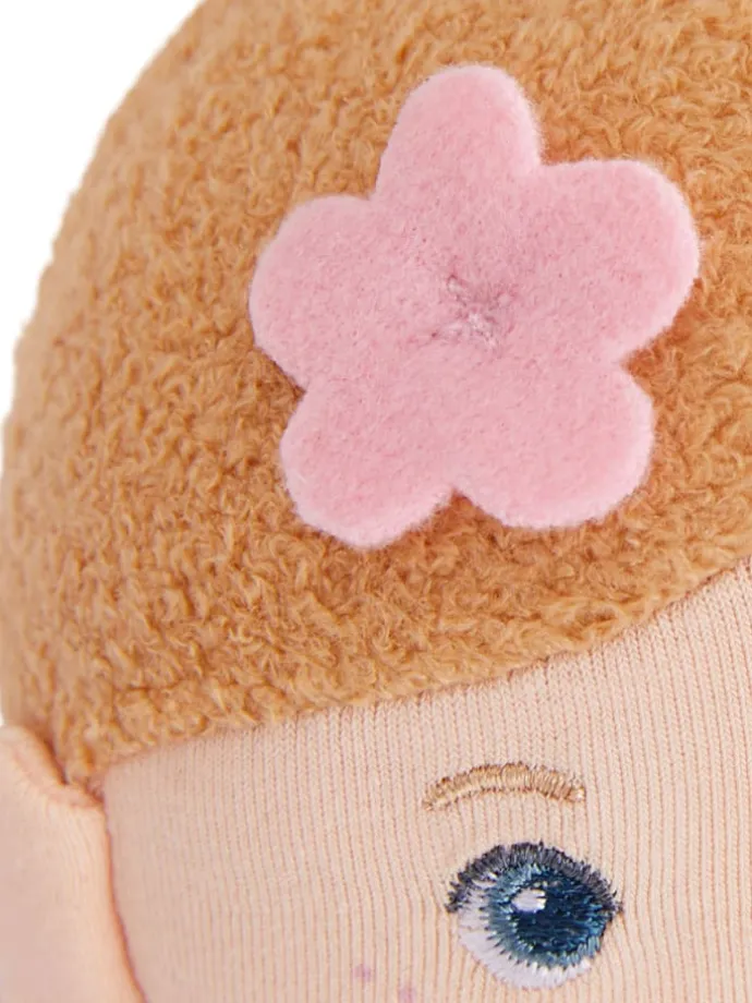 Stoffpuppe Kuschelpuppe in rosa-weiss