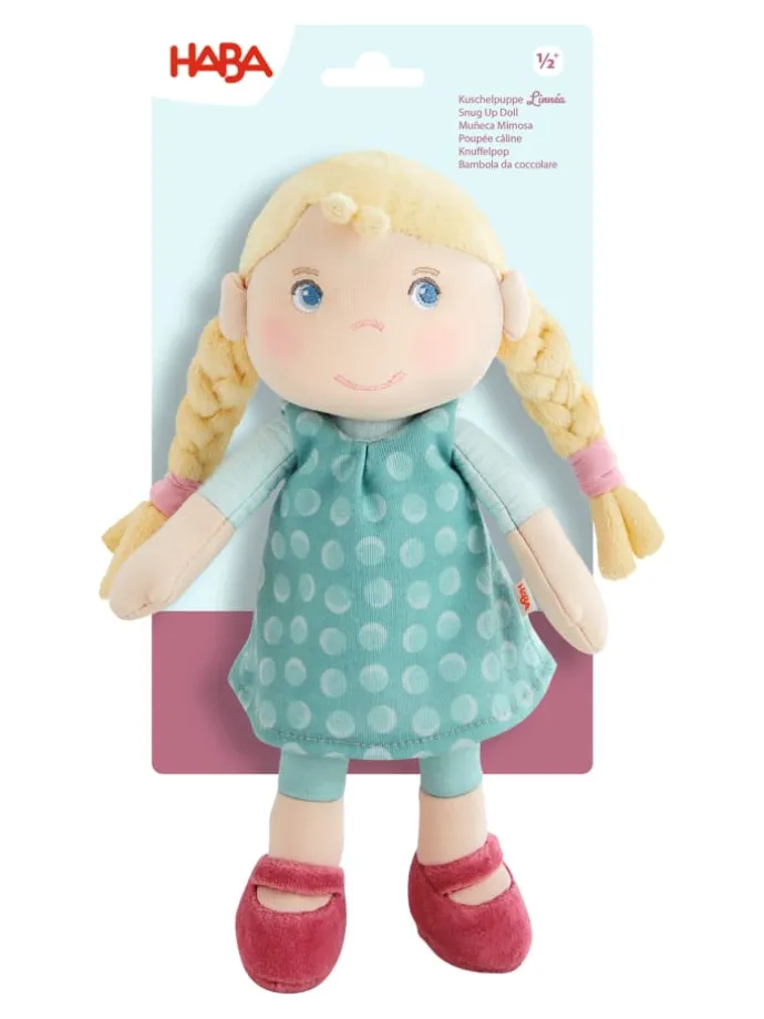 Stoffpuppe Kuschelpuppe in hellblau