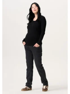 Straight Umstandsjeans in Grey Dark Wash