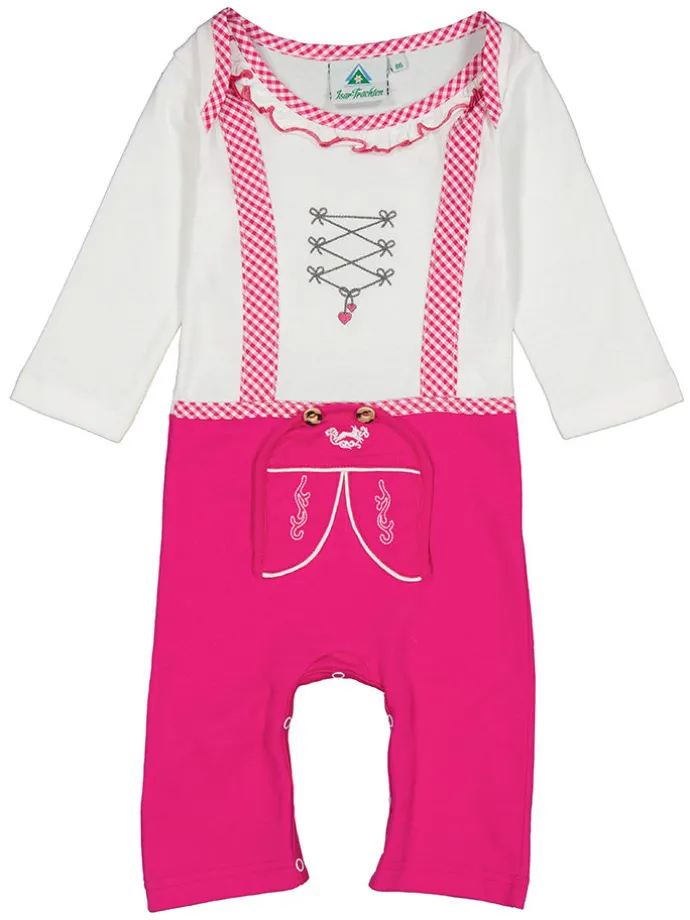 Strampler in Pink/ Weiß