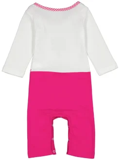 Strampler in Pink/ Weiß