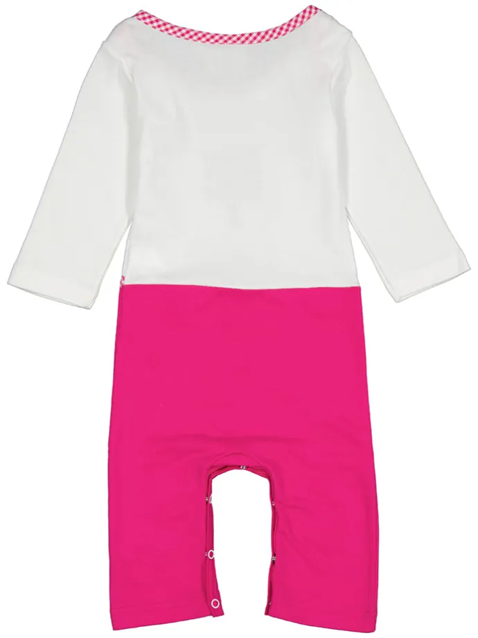 Strampler in Pink/ Weiß