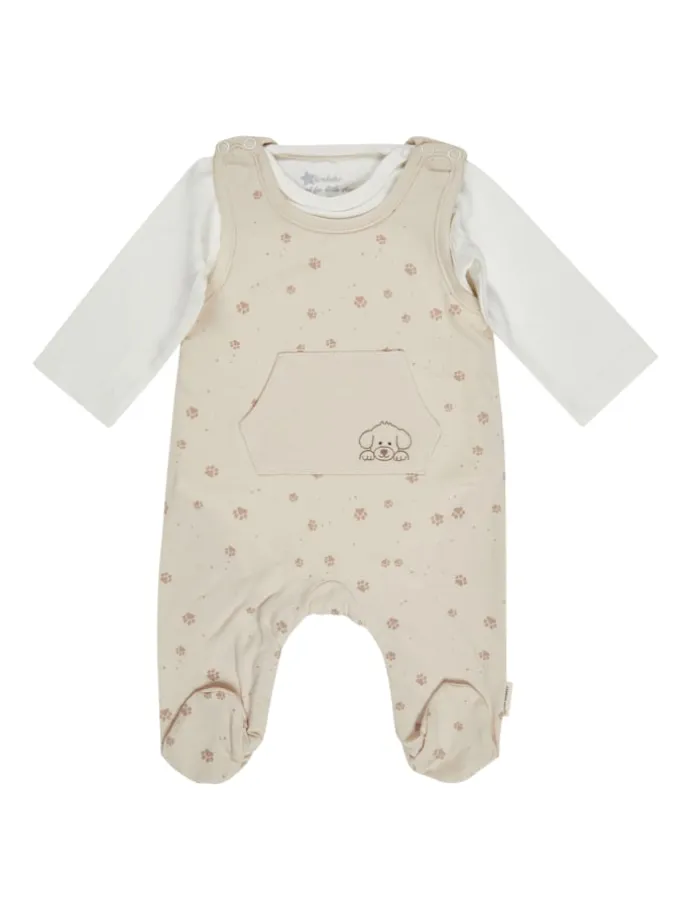 Strampler-Set Jersey Blumen in silber