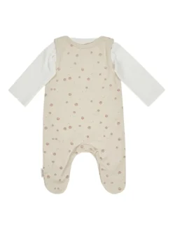 Strampler-Set Jersey Blumen in silber