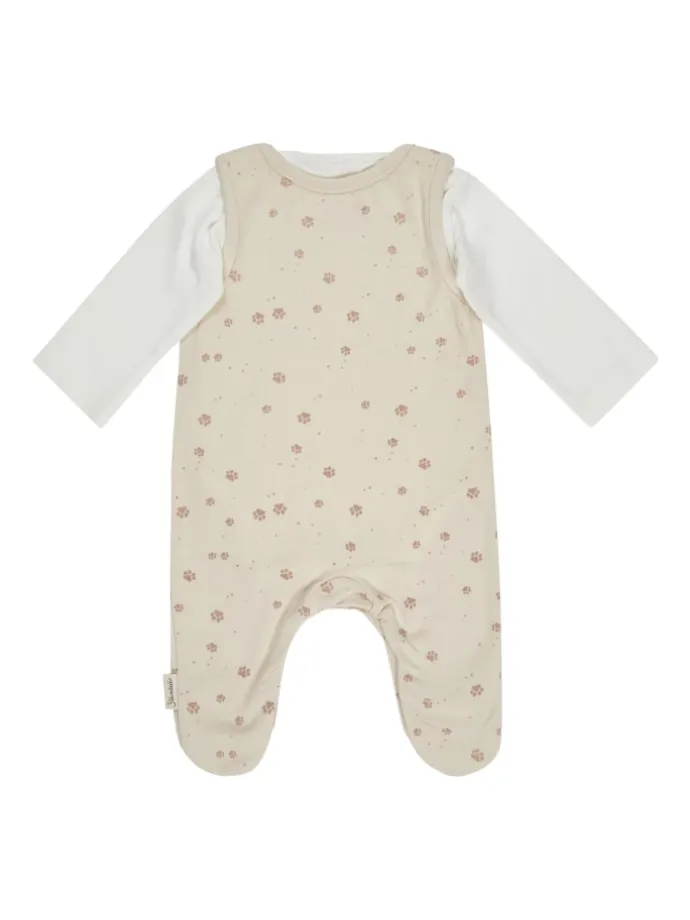 Strampler-Set Jersey Blumen in silber
