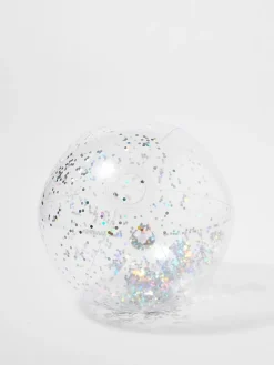 Strandball "Glitter" in Transparent/ Silber - ab 3 Jahren