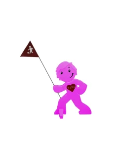 StreetBuddy Warnfigur für Kindersicherheit in Magenta