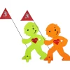 StreetBuddy  Warnfigur für Kindersicherheit in Grün und Orange. 2-er Pack