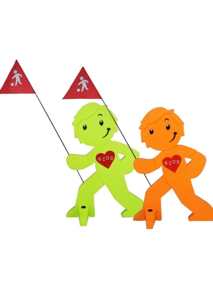 StreetBuddy Warnfigur für Kindersicherheit in Grün und Orange. 2-er Pack