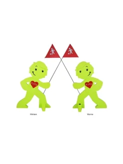 StreetBuddy Warnfigur für Kindersicherheit in Grün und Orange. 2-er Pack
