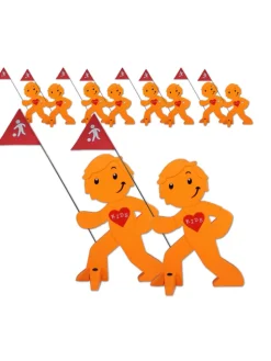 StreetBuddy Warnfigur für Kindersicherheit in Orange, 10-er Pack