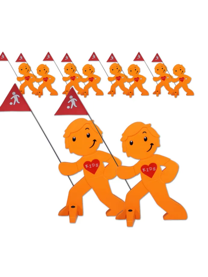 StreetBuddy Warnfigur für Kindersicherheit in Orange, 10-er Pack