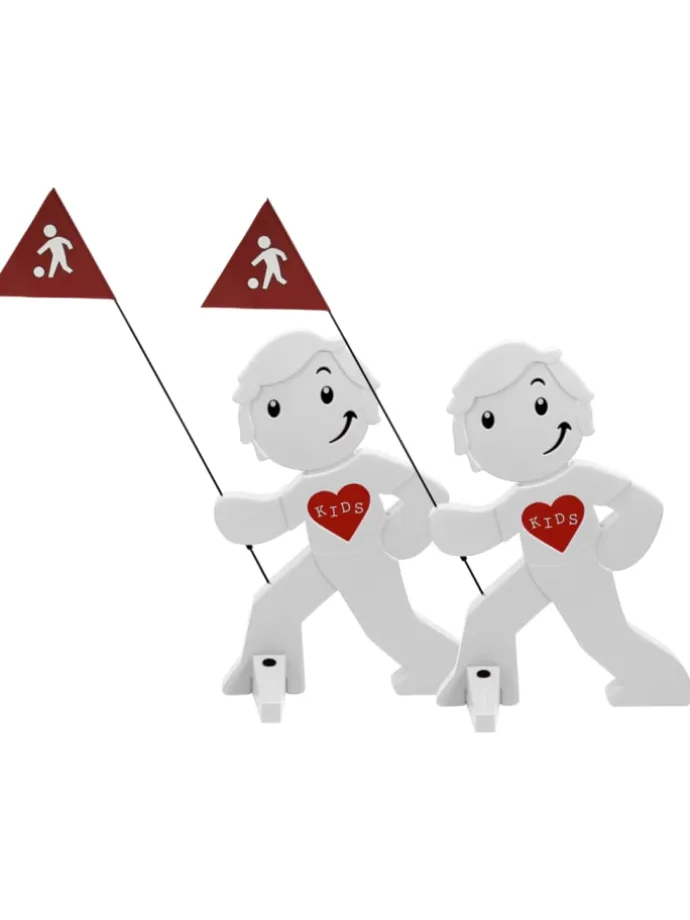 StreetBuddy Warnfigur für Kindersicherheit in Weiß, 2-er Pack