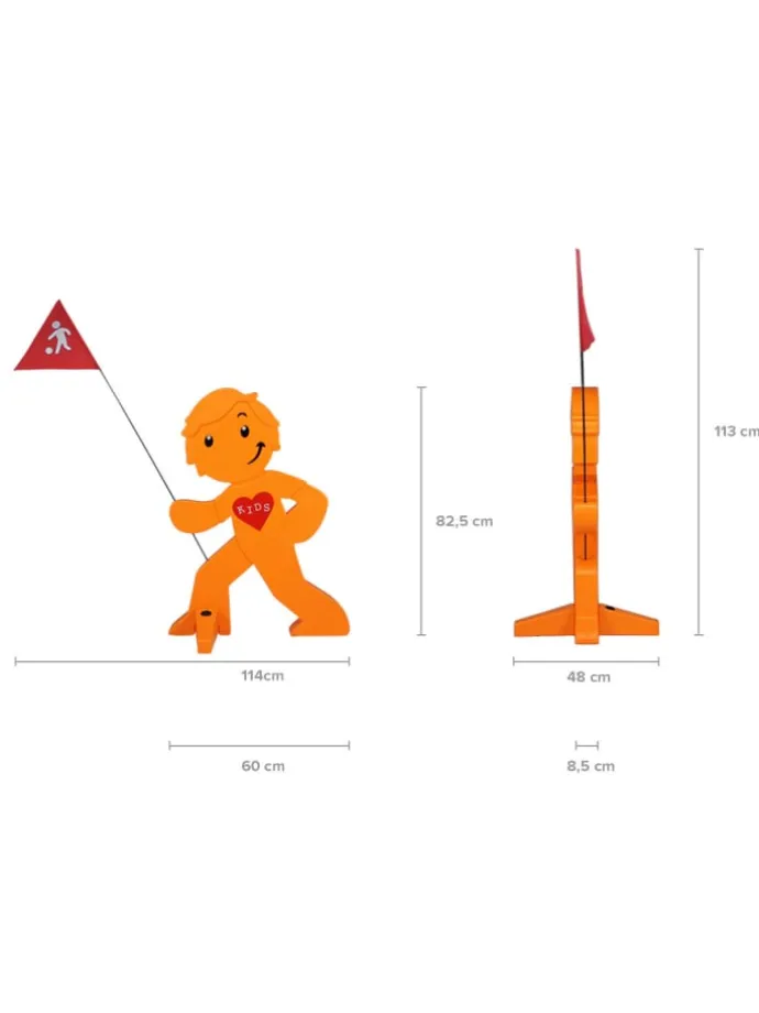 StreetBuddy Warnfigur für Kindersicherheit in Orange, 2-er Pack