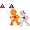 StreetBuddy  Warnfigur für Kindersicherheit in Weiß und Orange. 2-er Pack