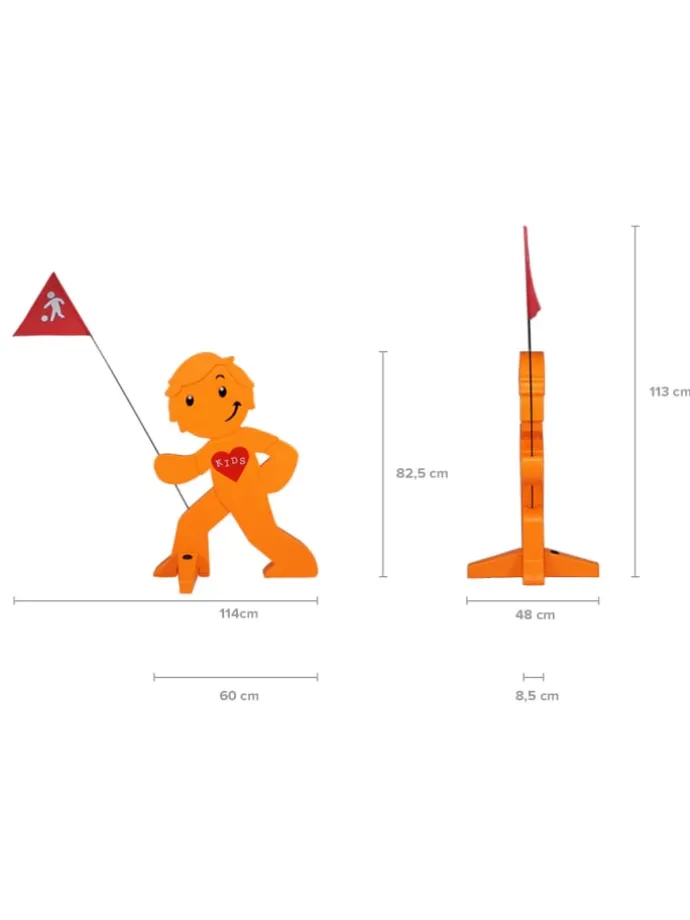 StreetBuddy Warnfigur für Kindersicherheit in Grün und Weiß. 2-er Pack