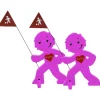 StreetBuddy Warnfigur für Kindersicherheit in Magenta, 2-er Pack