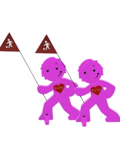 StreetBuddy Warnfigur für Kindersicherheit in Magenta, 2-er Pack
