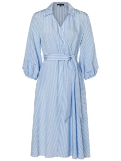 Streifenkleid in fresh skyblue white woven blouse stripe