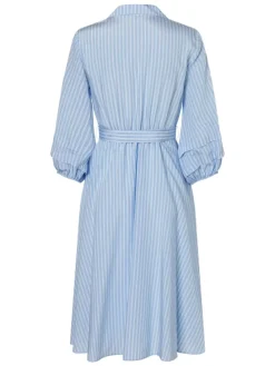 Streifenkleid in fresh skyblue white woven blouse stripe