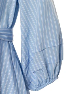 Streifenkleid in fresh skyblue white woven blouse stripe