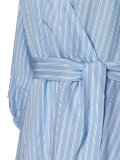 Streifenkleid in fresh skyblue white woven blouse stripe