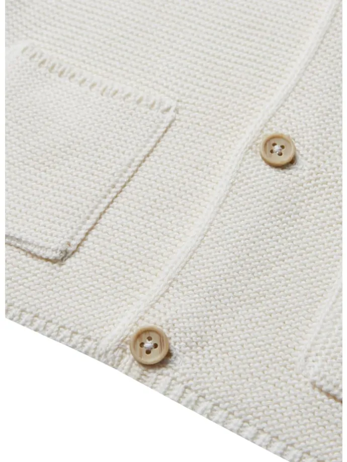 Strick-Cardigan mit Kapuze in white