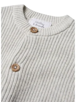 Strickjacke fein gerippt in light grey