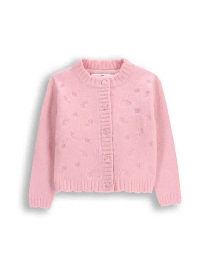Strickjacke in gedämpftes Rosa