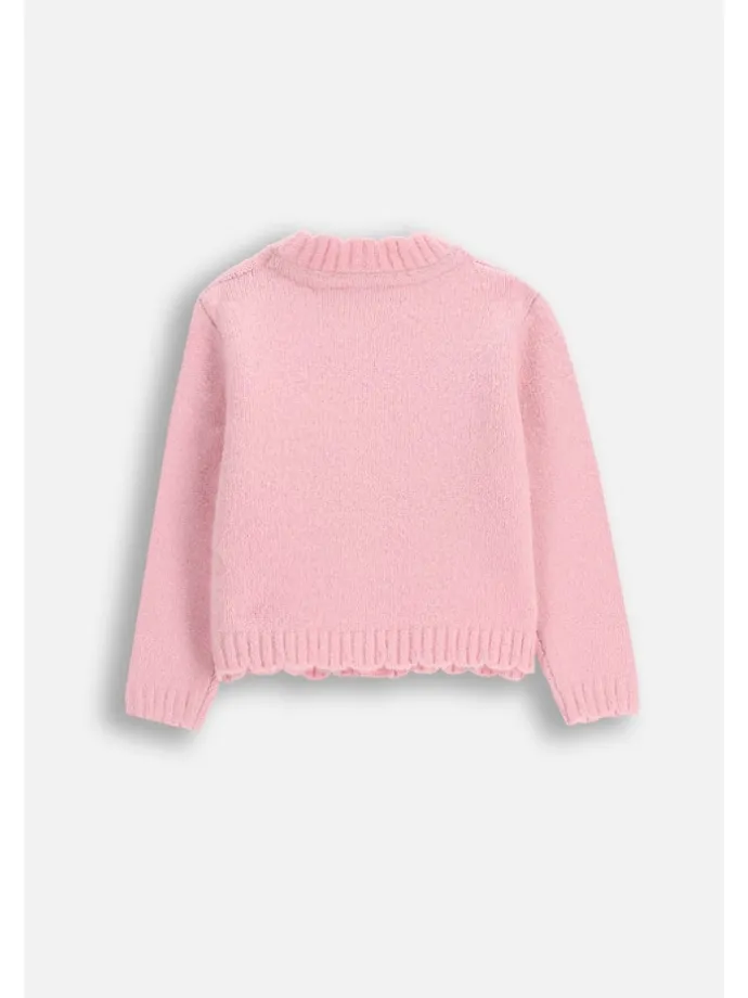 Strickjacke in gedämpftes Rosa