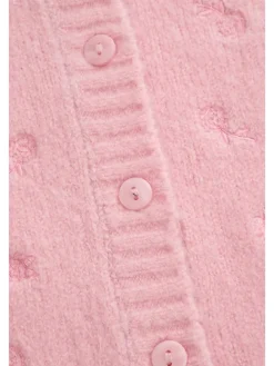 Strickjacke in gedämpftes Rosa