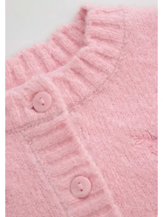 Strickjacke in gedämpftes Rosa