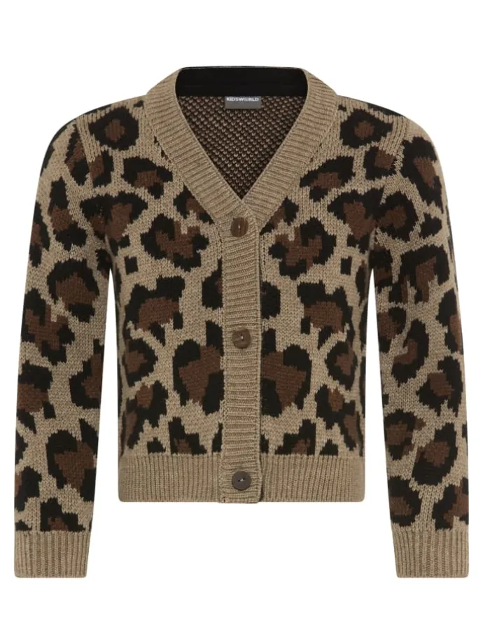 Strickjacke in gemustert leo