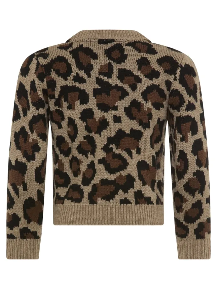Strickjacke in gemustert leo