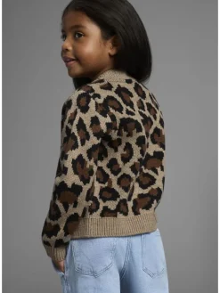 Strickjacke in gemustert leo