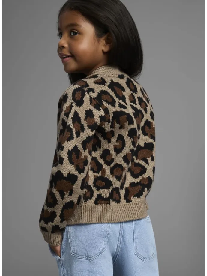 Strickjacke in gemustert leo