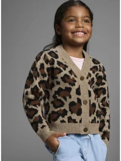 Strickjacke in gemustert leo