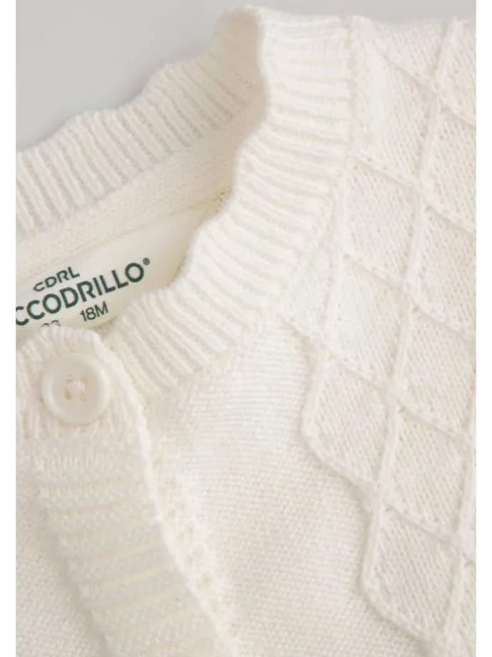 Strickjacke mit Reißverschluss in ecru