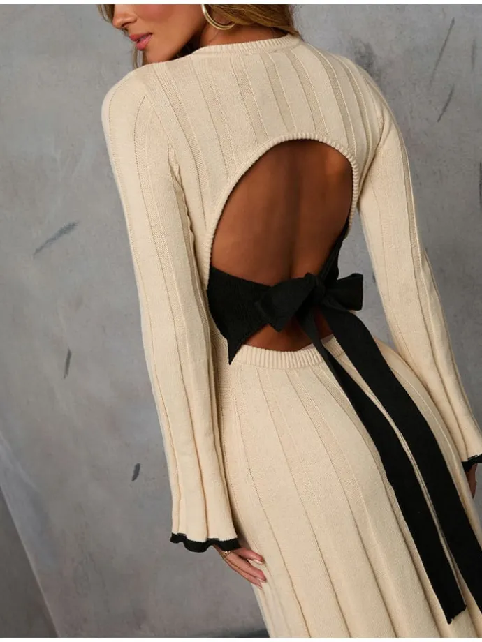 Strickkleid in Beige