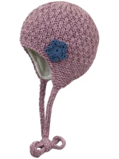 Strickmütze in Altrosa/ Lila