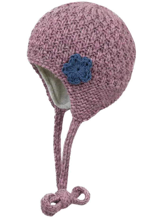 Strickmütze in Altrosa/ Lila