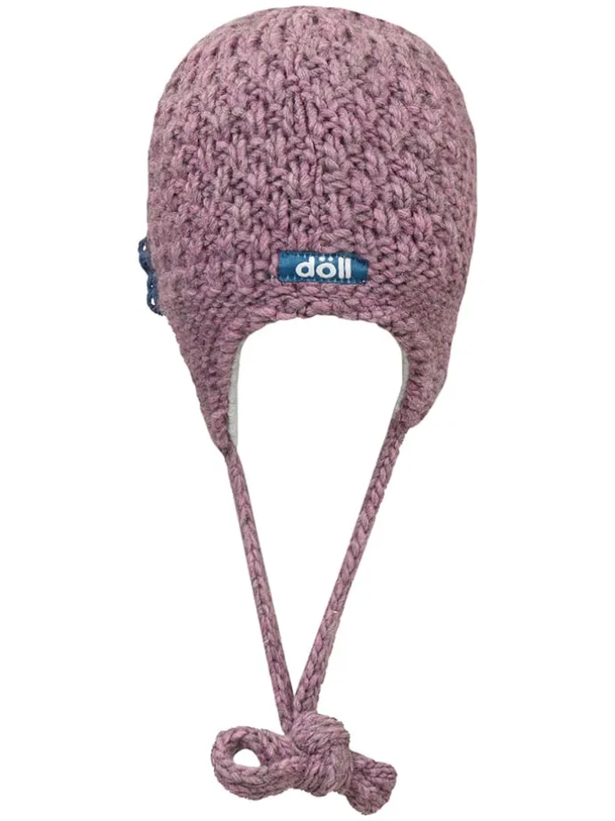Strickmütze in Altrosa/ Lila