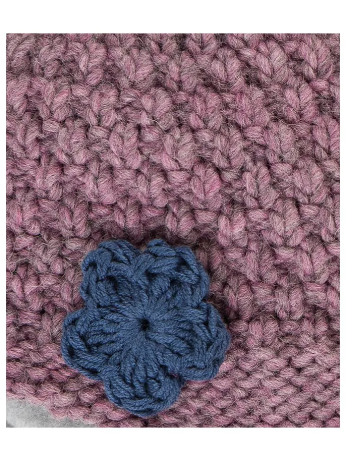 Strickmütze in Altrosa/ Lila