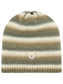 Strickmütze in Braun/ Creme