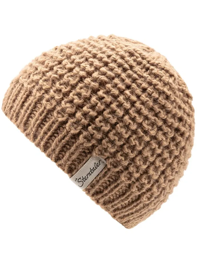 Strickmütze in Hellbraun