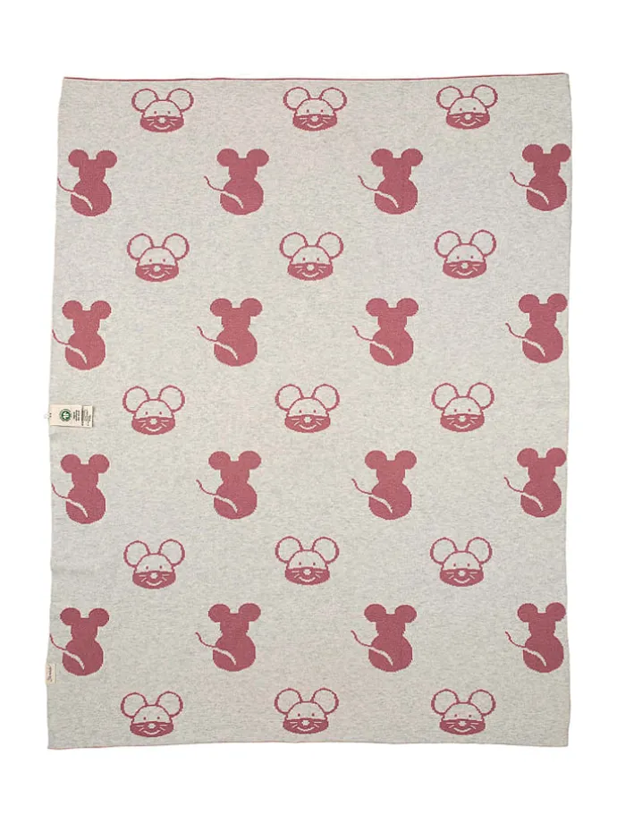Strick-Schmusedecke "Mabel" in Rosa - (L)100 x (B)80 cm