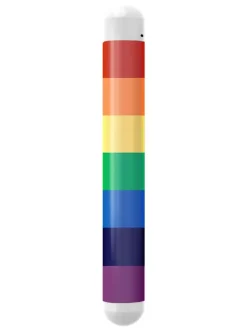 Strohhalm ''Skittle'' in Silber/ Bunt - (L)11,5 cm