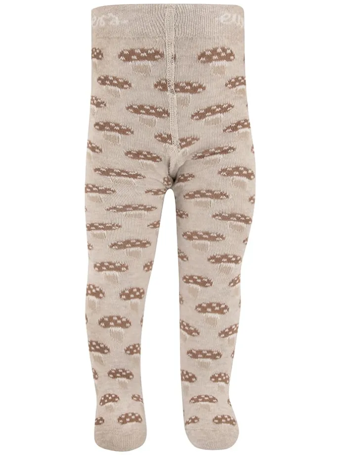 Strumpfhose "Pilze" in Beige