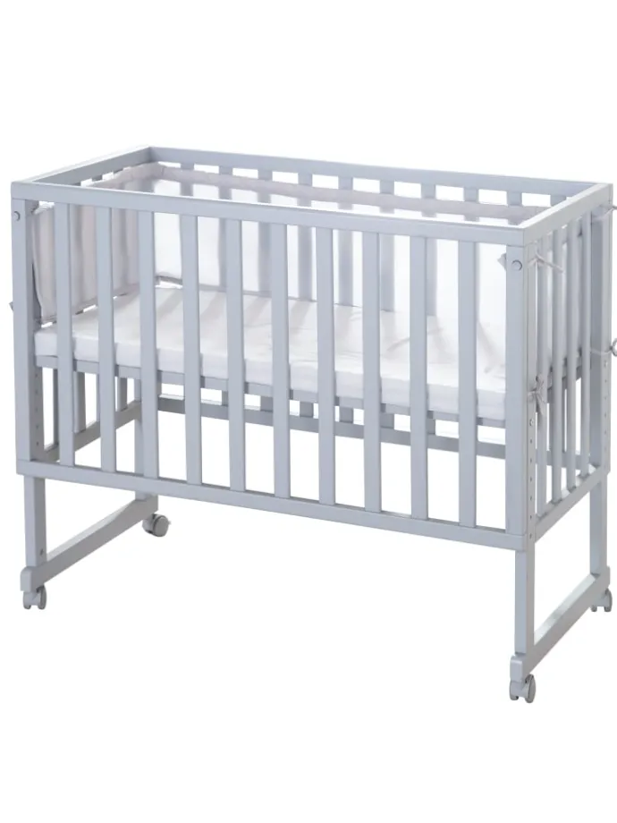 Stuben- & Beistellbett 3in1 grau roba Style inkl. Matratze, Nestchen & Barriere